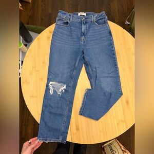 Abercrombie & Fitch Curve Love Ankle Straight High Rise Jean